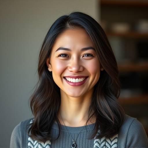 Headshot of Natalie Chen, a film editing guru and instructor, smiling with a friendly expression